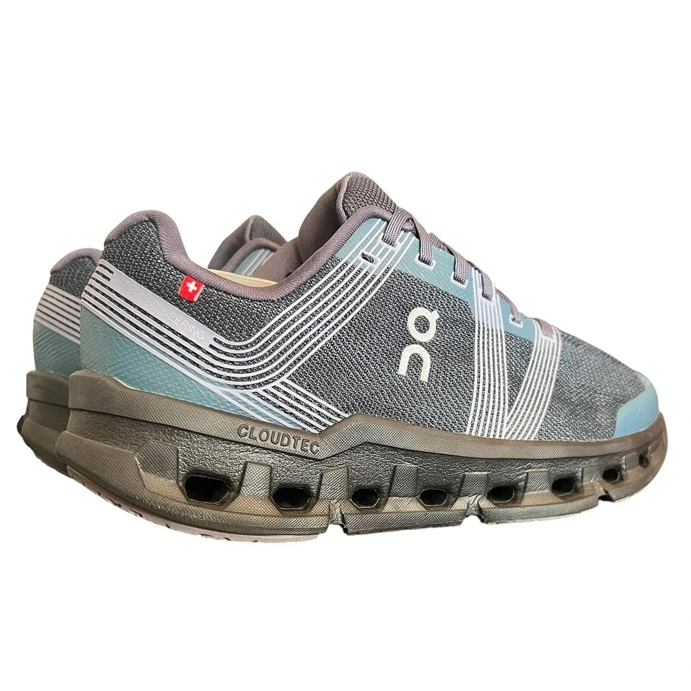 On Cloudstratus Womens 8.5 Magnet Mineral Grey Blue Running Shoes 55.98087